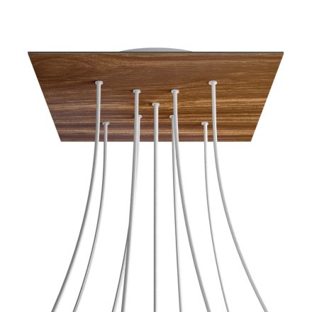 Square XXL Rose-One 9 ceiling rose set with X-shaped holes and 4 side holes, 400 mm