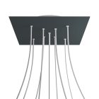 Square XXL Rose-One 9 ceiling rose set with X-shaped holes and 4 side holes, 400 mm