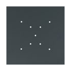 Square XXL Rose-One 9 ceiling rose set with X-shaped holes and 4 side holes, 400 mm