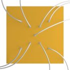 Square XXL Rose-One 9 ceiling rose set with X-shaped holes and 4 side holes, 400 mm