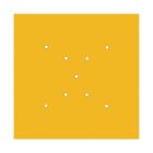 Square XXL Rose-One 9 ceiling rose set with X-shaped holes and 4 side holes, 400 mm