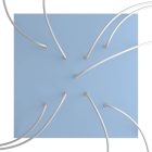 Square XXL Rose-One 9 ceiling rose set with X-shaped holes and 4 side holes, 400 mm