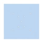 Square XXL Rose-One 9 ceiling rose set with X-shaped holes and 4 side holes, 400 mm