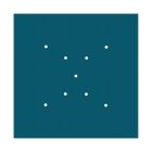 Square XXL Rose-One 9 ceiling rose set with X-shaped holes and 4 side holes, 400 mm