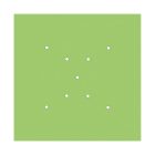 Square XXL Rose-One 9 ceiling rose set with X-shaped holes and 4 side holes, 400 mm