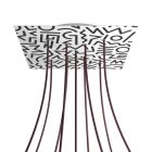  Square XXL Rose-One 9 X-shaped hole and 4-sided hole ceiling rose set, 400 mm - PROMO