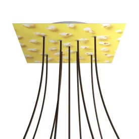    Square XXL Rose-One 9 X-shaped hole and 4-sided hole ceiling rose set, 400 mm - PROMO