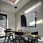 Round Rose-One ceiling rosette set with 1 hole and 4 side holes, 200 mm