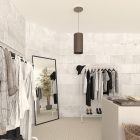 Round Rose-One ceiling rosette set with 1 hole and 4 side holes, 200 mm