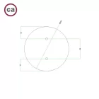 Round ceiling rose – a ceiling rose set with two holes and four side holes, 200 mm