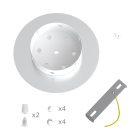 Round ceiling rose – a ceiling rose set with two holes and four side holes, 200 mm