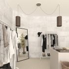 Round ceiling rose – a ceiling rose set with two holes and four side holes, 200 mm