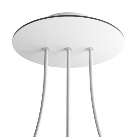   Round ceiling rose – 3 holes in a row and 4 side holes, ceiling rose set, 200 mm