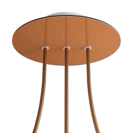 Round ceiling rose – 3 holes in a row and 4 side holes, ceiling rose set, 200 mm