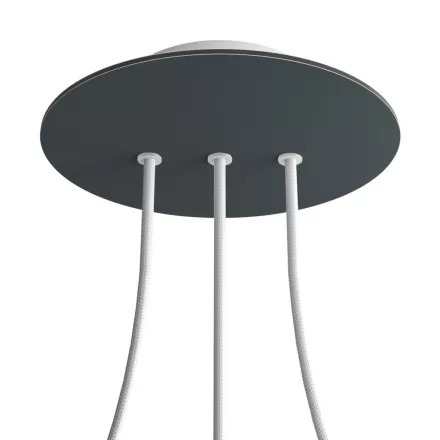 Round ceiling rose – 3 holes in a row and 4 side holes, ceiling rose set, 200 mm