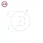 Round ceiling rose – 3 holes in a row and 4 side holes, ceiling rose set, 200 mm