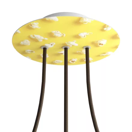  Round ceiling rose - Ceiling rose set with 3 holes and 4 side holes, 200 mm - PROMO