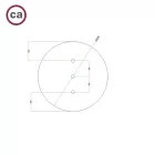  Round ceiling rose - Ceiling rose set with 3 holes and 4 side holes, 200 mm - PROMO