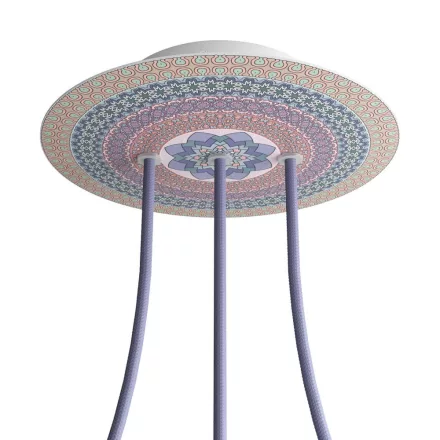  Round ceiling rose - Ceiling rose set with 3 holes and 4 side holes, 200 mm - PROMO