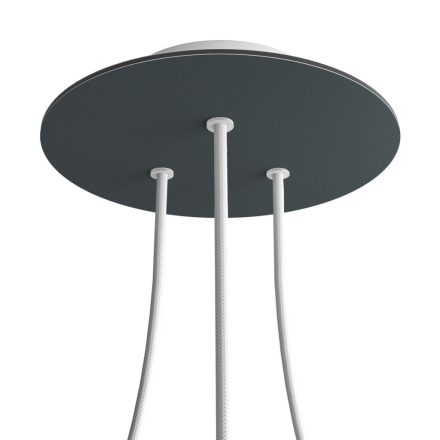 Round ceiling rose – a ceiling rose set with three holes and four side holes, 200 mm