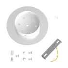 Round ceiling rose – a ceiling rose set with 4 holes and 4 side holes, 200 mm