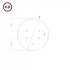 Round ceiling rose – a ceiling rose set with 4 holes and 4 side holes, 200 mm