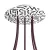  Round Rose-One 5-hole and 4-side hole ceiling rose set, 200 mm - PROMO