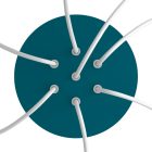 Round ceiling rose – a ceiling rose set with 7 holes and 4 side holes, 200 mm