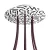  Round Rose-One 7-hole and 4-side hole ceiling rose set, 200 mm - PROMO