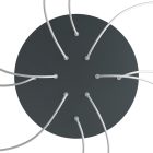 Round XXL Rose-One 10-hole and 4-side hole ceiling rosette set, 400 mm