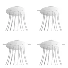 Round XXL Rose-One 14-hole and 4-side hole ceiling rosette set, 400 mm