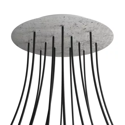 Round XXL Rose-One 14-hole and 4-side hole ceiling rosette set, 400 mm