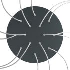 Round XXL Rose-One 14-hole and 4-side hole ceiling rosette set, 400 mm