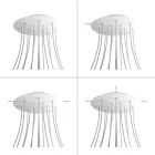 Round XXL Rose-One 15-hole and 4-side hole ceiling rosette set, 400 mm
