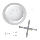 Round XXL Rose-One 15-hole and 4-side hole ceiling rosette set, 400 mm