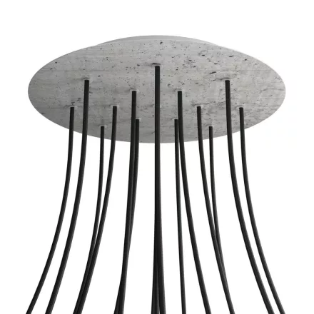 Round XXL Rose-One 15-hole and 4-side hole ceiling rosette set, 400 mm