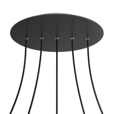 Round XXL Rose-One 5-row ceiling rose set with 4 side holes, 400 mm