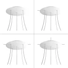 Round XXL Rose-One 5-hole and 4-side hole ceiling rosette set, 400 mm