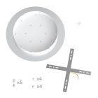 Round XXL Rose-One 5-hole and 4-side hole ceiling rosette set, 400 mm