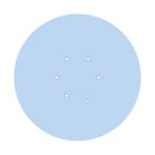 Round XXL Rose-One 6-hole and 4-side hole ceiling rosette set, 400 mm