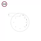Round XXL Rose-One 8-hole and 4-side hole ceiling rosette set, 400 mm