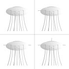 Round XXL Rose-One 9 ceiling rose set with X-shaped hole and 4 side holes, 400 mm