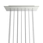 Rectangular XXL Rose-One ceiling rose set with 11 holes and 6 side holes, 675 x 225 mm