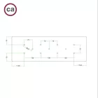 Rectangular XXL Rose-One ceiling rose set with 11 holes and 6 side holes, 675 x 225 mm