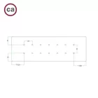 Rectangular XXL Rose-One 14-hole and 6-side hole ceiling rosette set, 675 x 225 mm