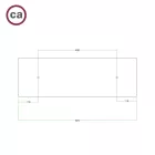Rectangular XXL Rose-One ceiling rose set with 2 holes and 6 side holes, 675 x 225 mm