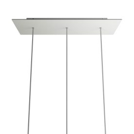   Rectangular XXL Rose-One series ceiling rose set with 3 holes and 6 side holes, 675 x 225 mm