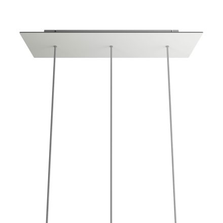 Rectangular XXL Rose-One series ceiling rose set with 3 holes and 6 side holes, 675 x 225 mm