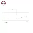 Rectangular XXL Rose-One ceiling rose set with 6 holes and 6 side holes, 675 x 225 mm