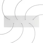 Rectangular XXL Rose-One ceiling rose set with 7 holes and 6 side holes, 675 x 225 mm